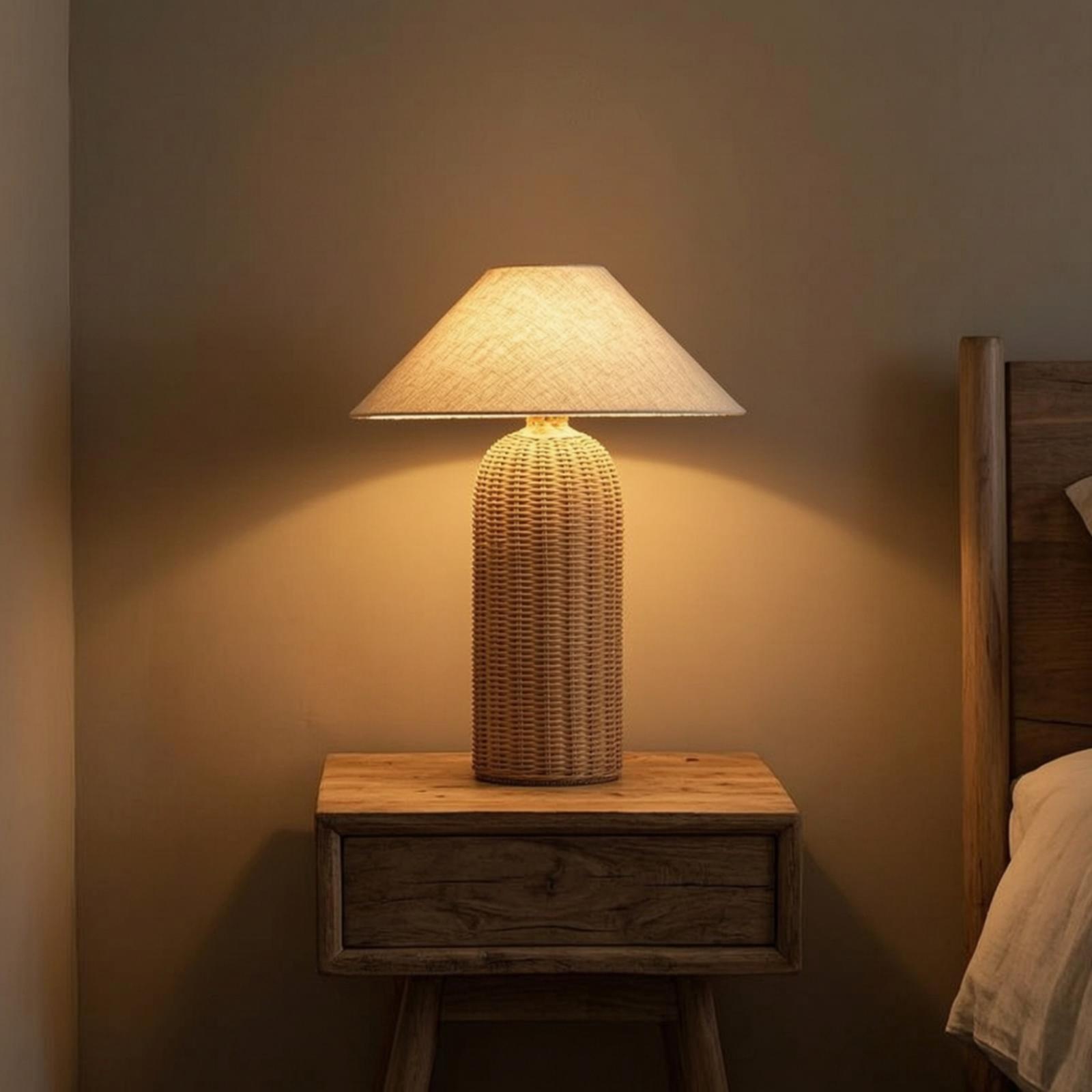 Lampka nocna z rattanową podst – Decor Lighting Lamps recenzja i cena