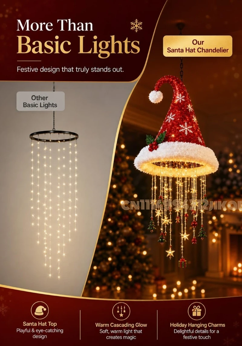 Świecący żyrandol w kształcie  – Lighting Christmas Decor recenzja i cena